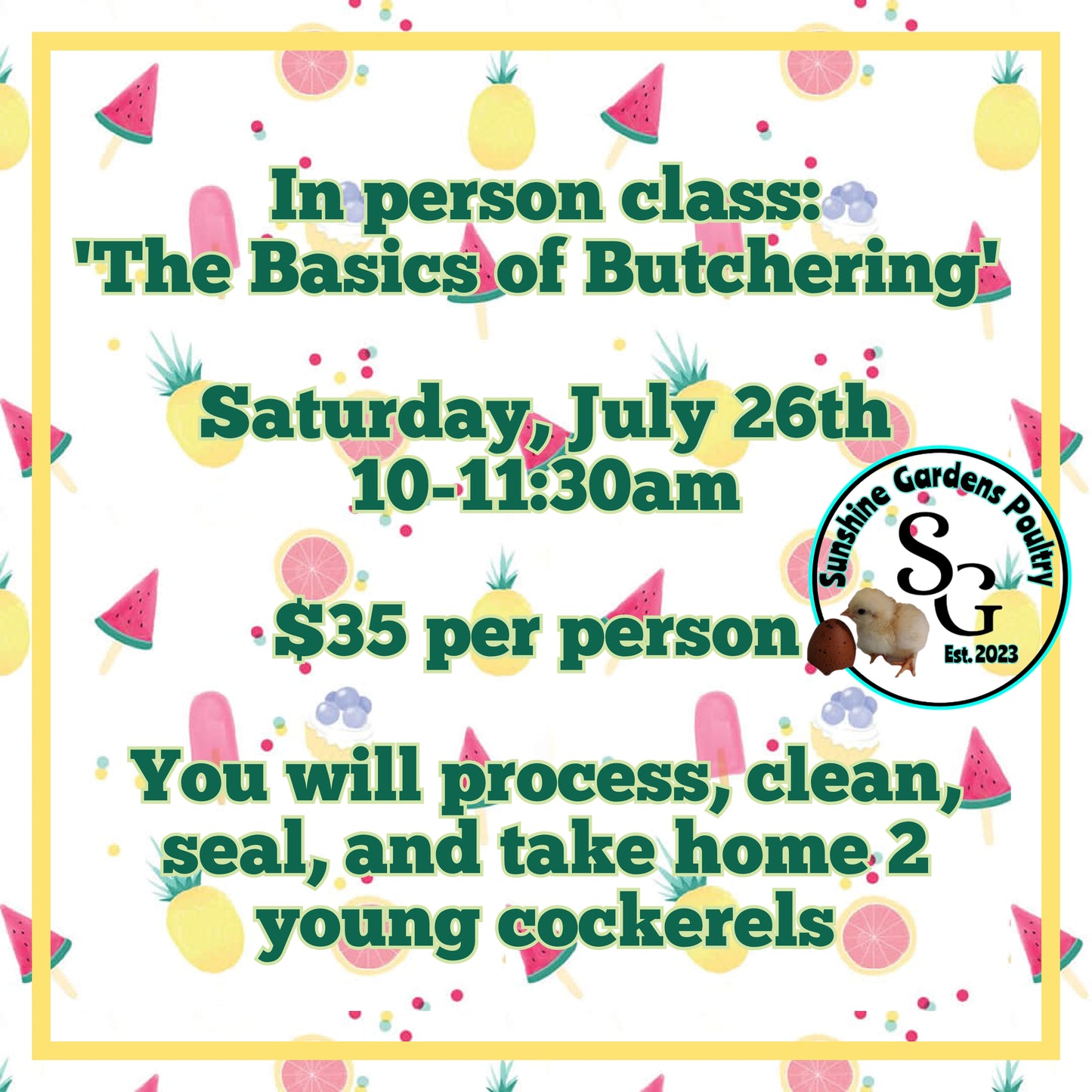 Basics of Butchering Class